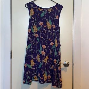 Anthropology purple floral minidress